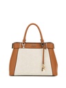 Bolso Guess Anadela 3 Compartimentos Satchel Coñac Natural