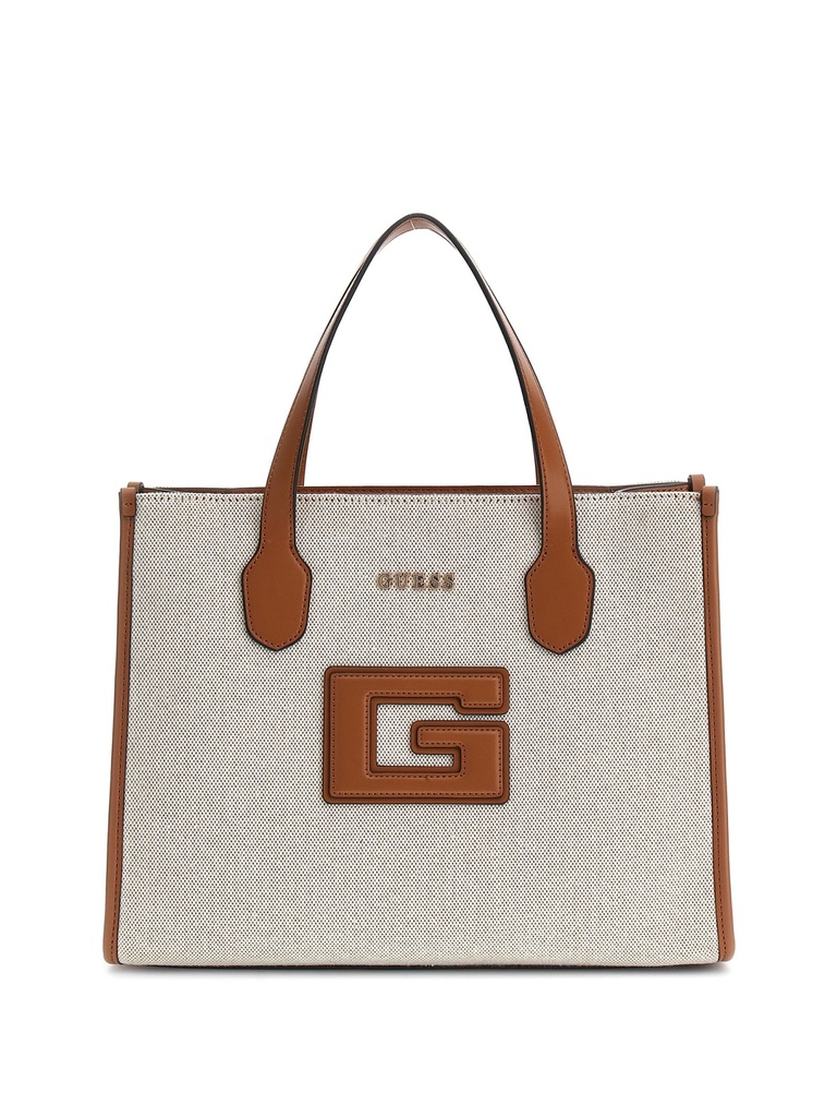 Bolso Guess Tote Status 2 Compartiment Coñac Natural