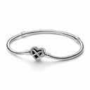 Pulsera Pandora Moments Cadena de Serpiente con Cierre de Corazón Infinito Espumoso