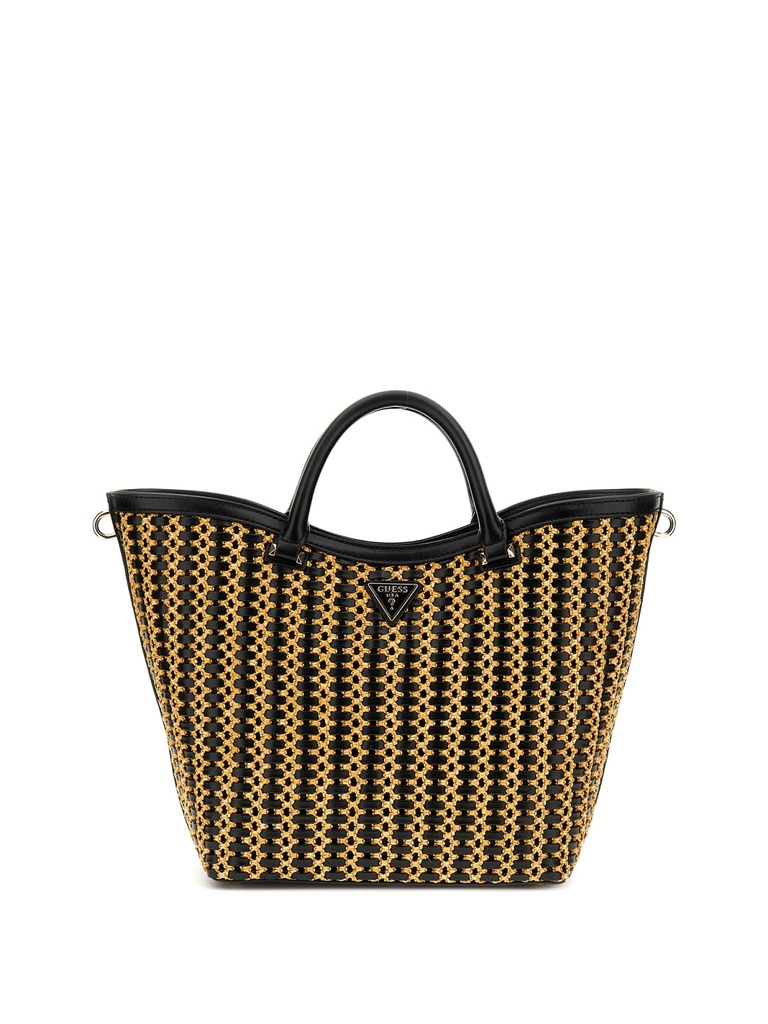 Bolso Guess Atalia Tote Mujer Rafia y Piel Negra WG964722-NTBLACK