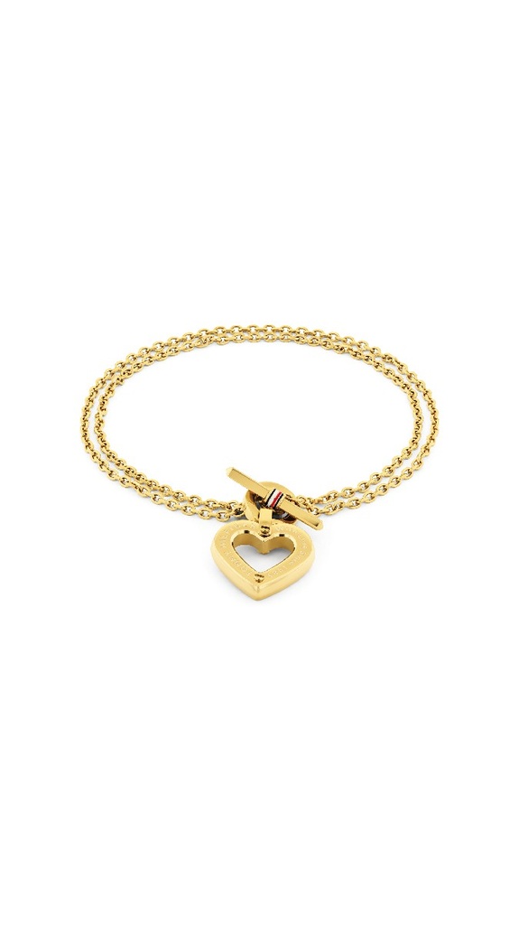 Pulsera Tommy Hilfiger Mujer Corazón Colgante Acero IP Dorado 2780970
