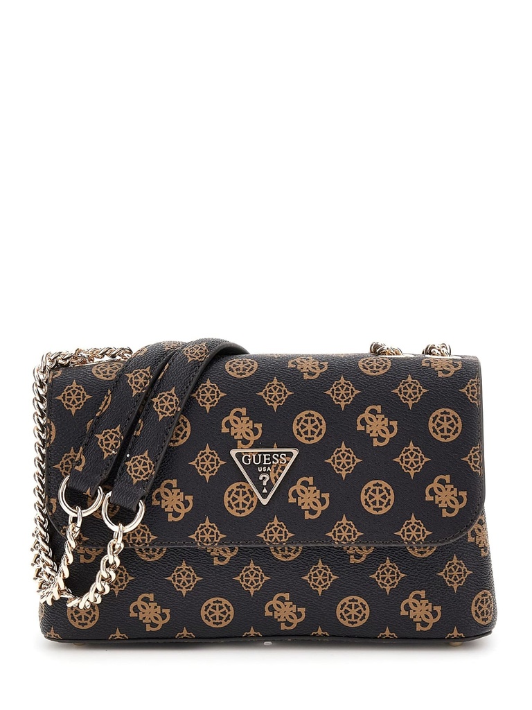 Bolso Guess Eco Erica Negro Logo Marron