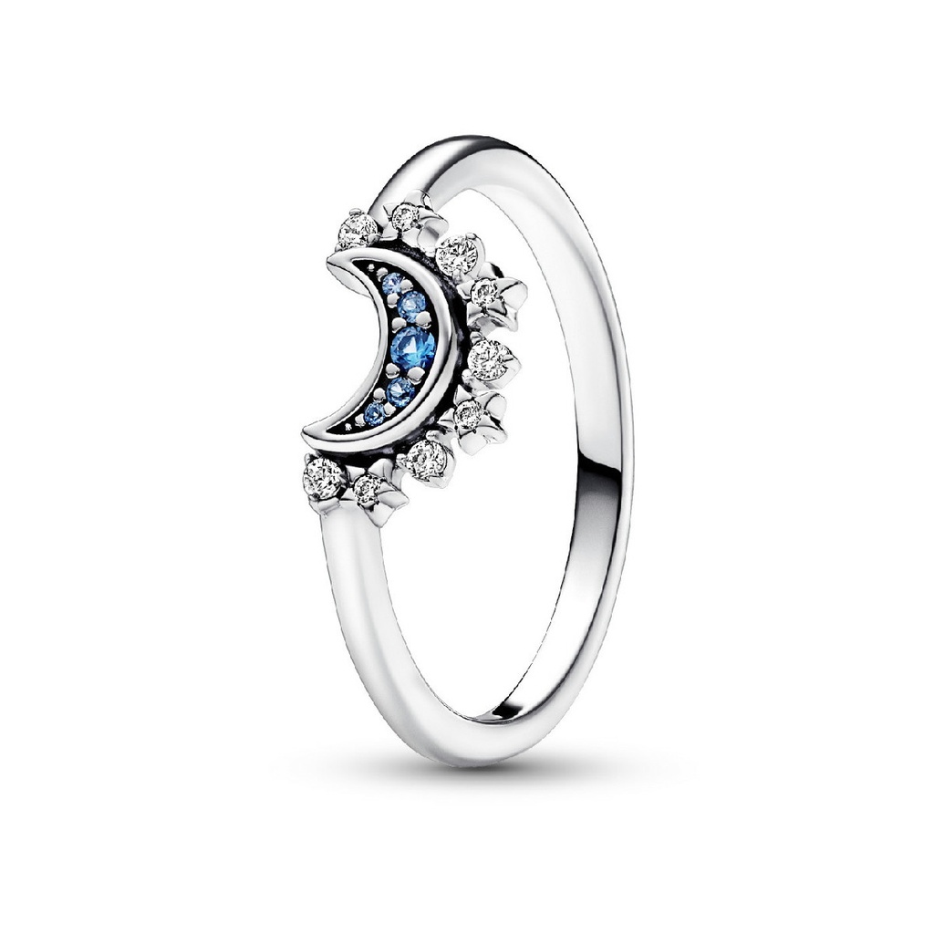 Anillo Pandora Luna Celestial Azul