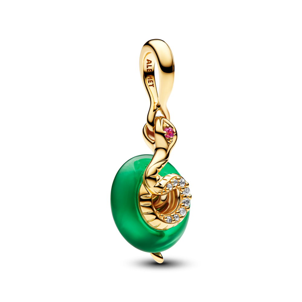 Charm Pandora Colgante Serpiente Verde de Cristal de Murano