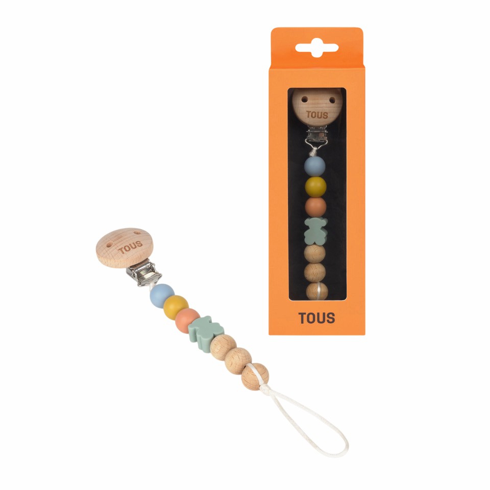 Chupetero Tous Baby de Silicona y Madera Unico CHUPETE-2101-107