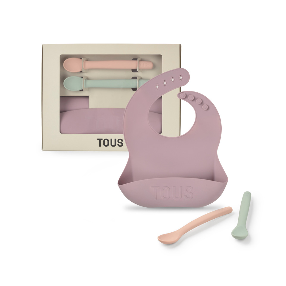 Set de babero y 2 cucharas Food Kit rosa Tous Baby