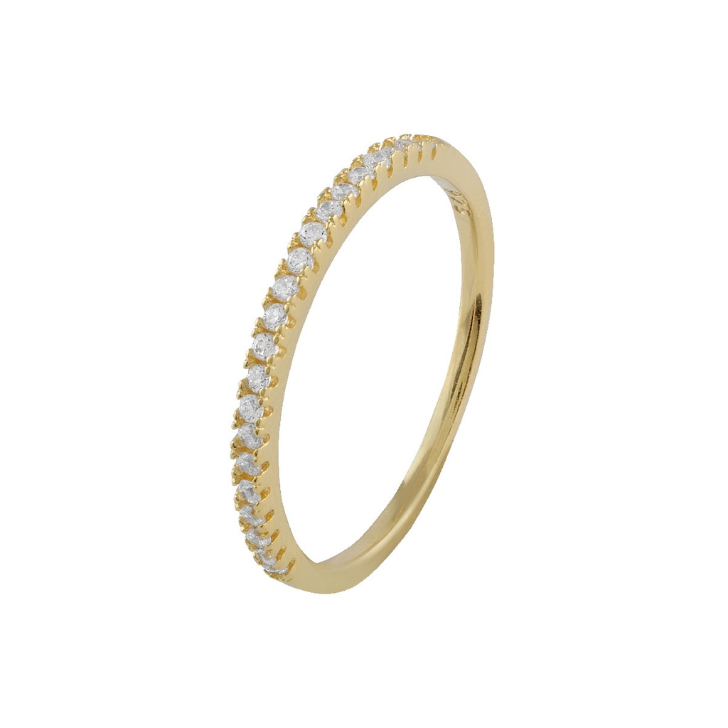Anillo Itemporality Steffi Plata Baño Oro y Circonitas transparentes
