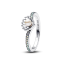 Anillo Pandora Perla Cultivada de Agua Dulce Tratada Concha Princesa Ariel de Disney