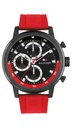Reloj Tommy Hilfiger Hombre Rocky Multifunción Silicona Rojo y Esfera Negro 1792178