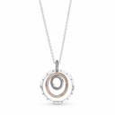 Collar Colgante Pandora Círculos Bicolor con circonitas