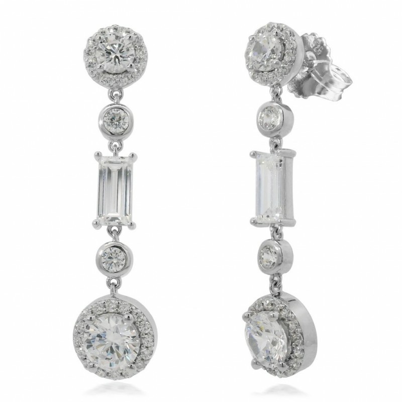 Pendientes Camaleoni Falcco Largo Novia Plata WP112/LP/N