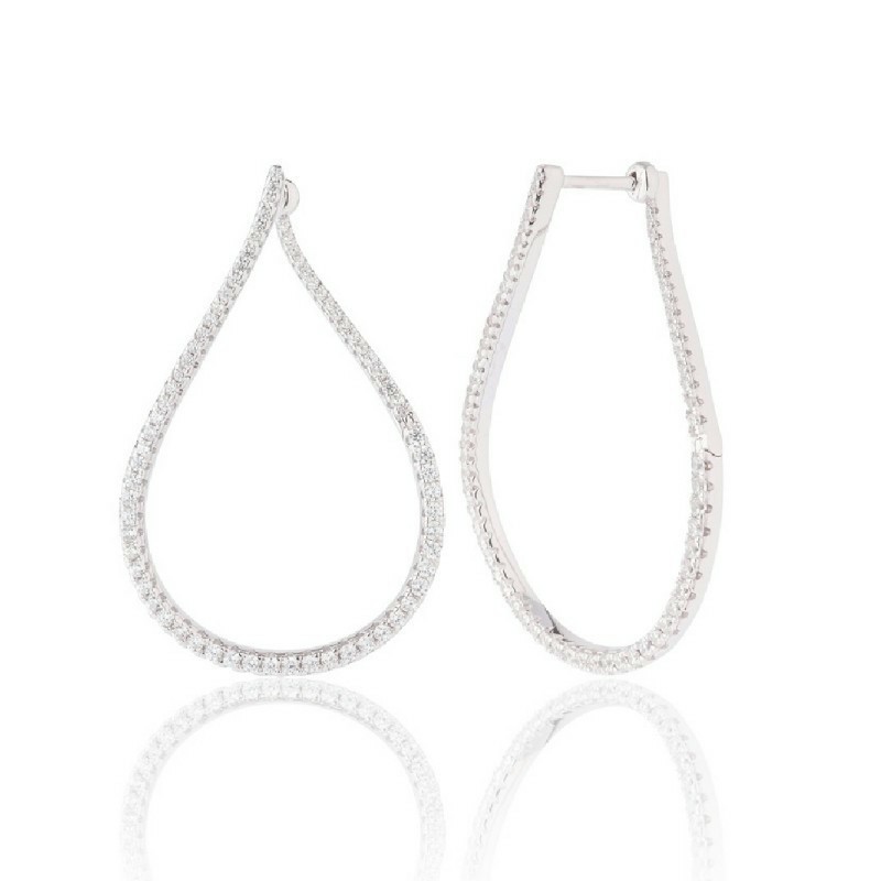 Pendiente  Camaleoni Carcassone Aro Plata Rodio WP113/AR