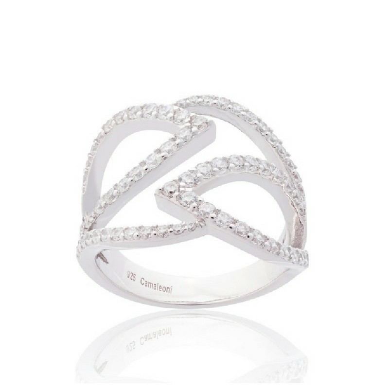 Anillo Camaleoni White Sortija Plata Rodio WS045/14