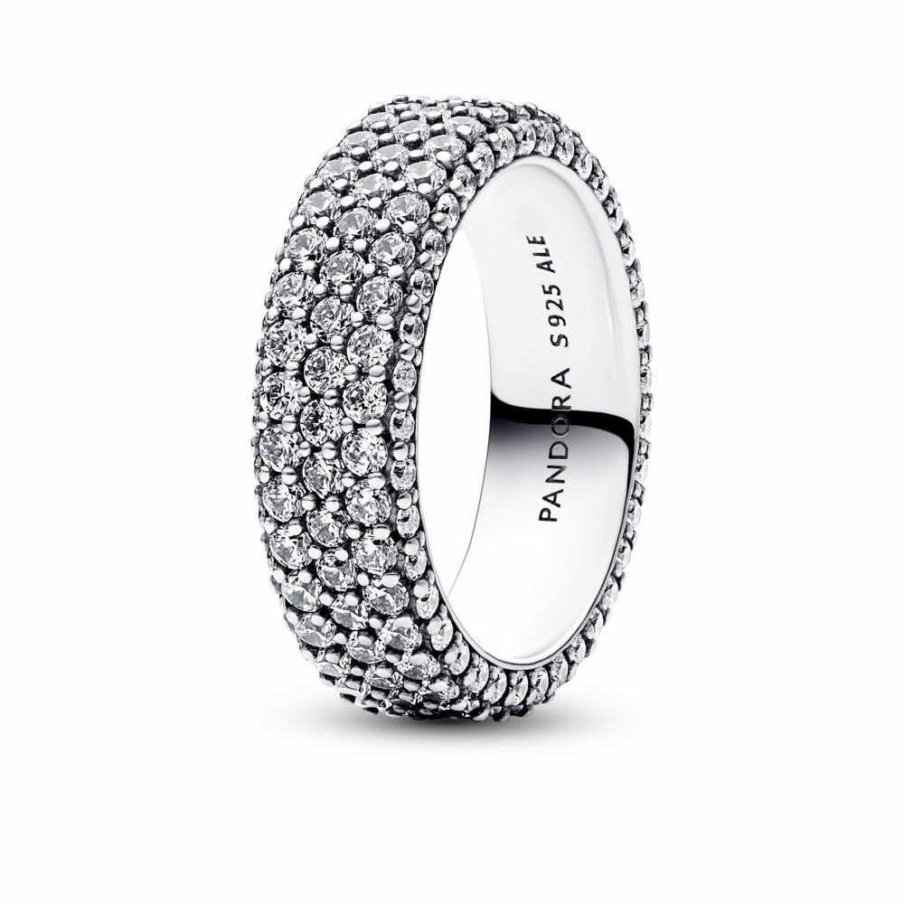 Anillo Pandora Triple Fila de Pavé