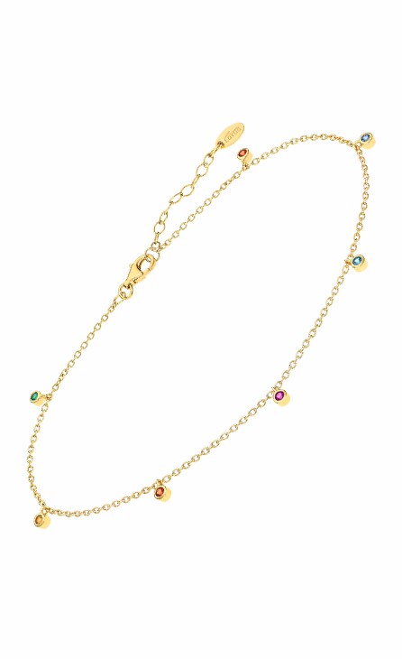 Tobillera Lotus Silver Mujer Multicolor Dorada LP3245-8/2