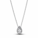 Collar Pandora Halo brillante Corte de Pera