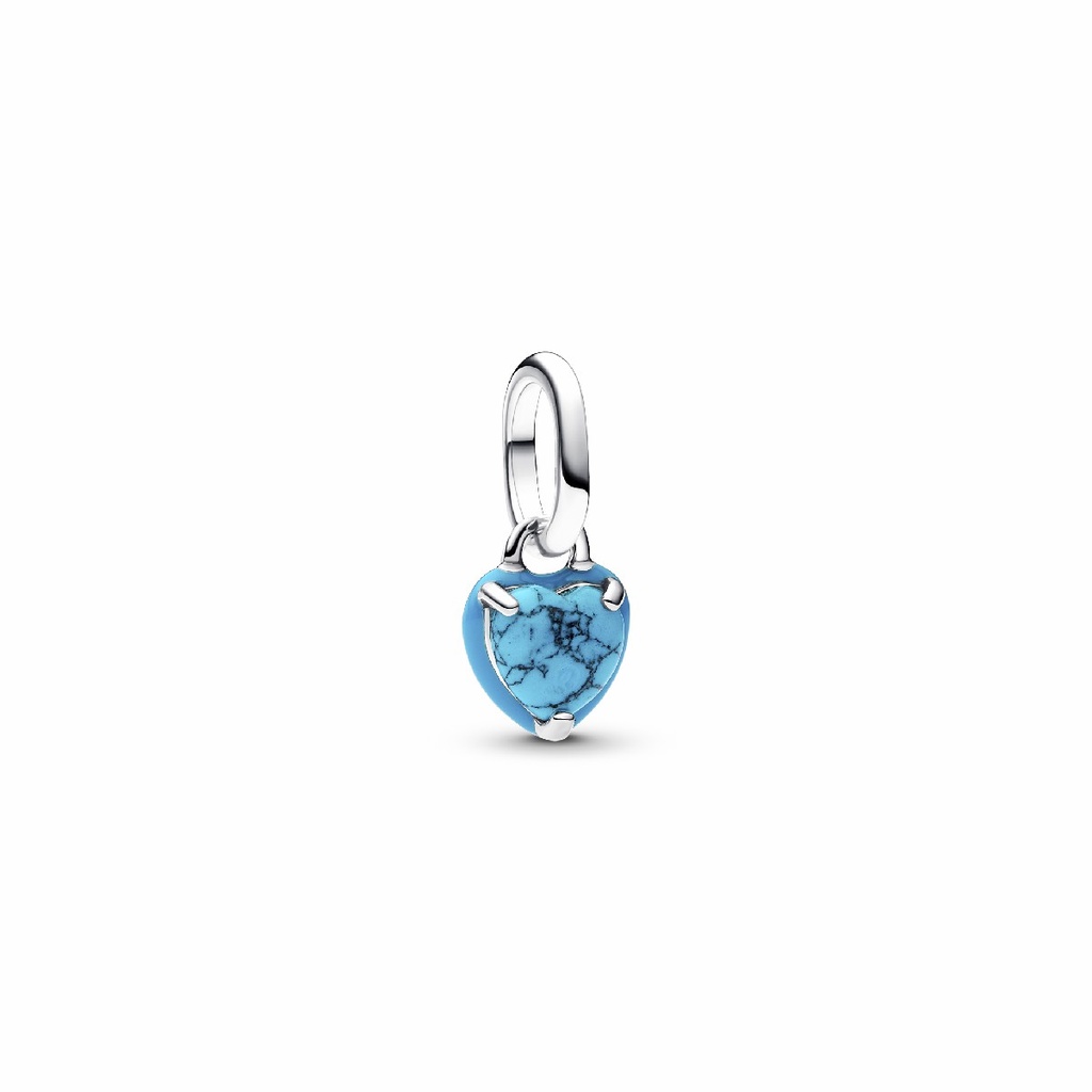 Charm Pandora Mini Colgante Corazón Color Turquesa