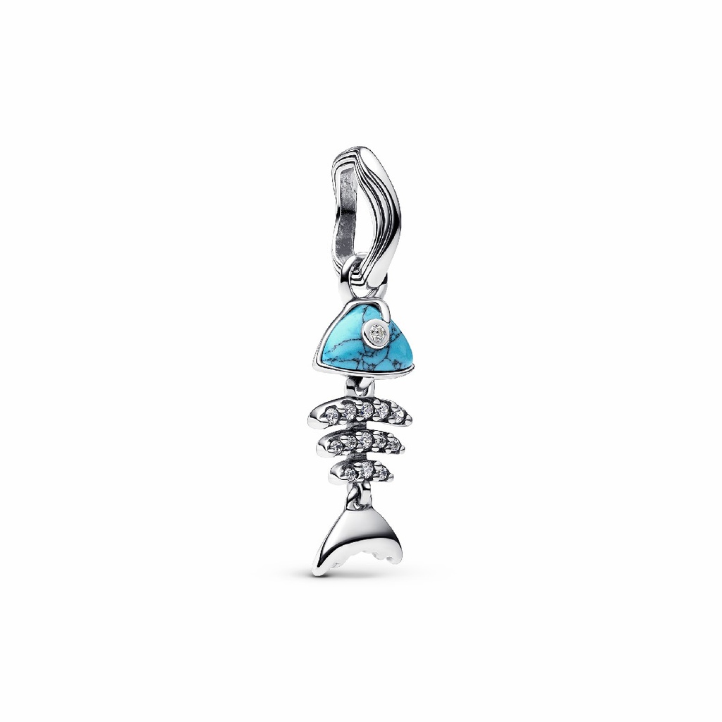Charm Pandora Colgante Espina Pez Color Turquesa