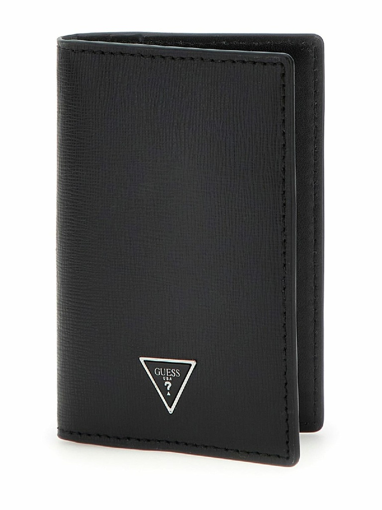 Portatarjetas Guess Milano de Piel Negra 