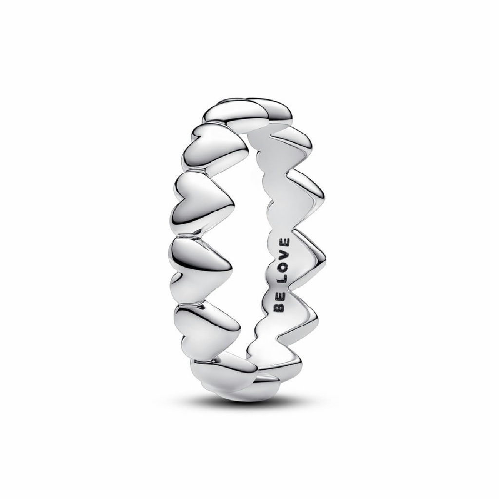 Anillo Pandora Fila de Corazones