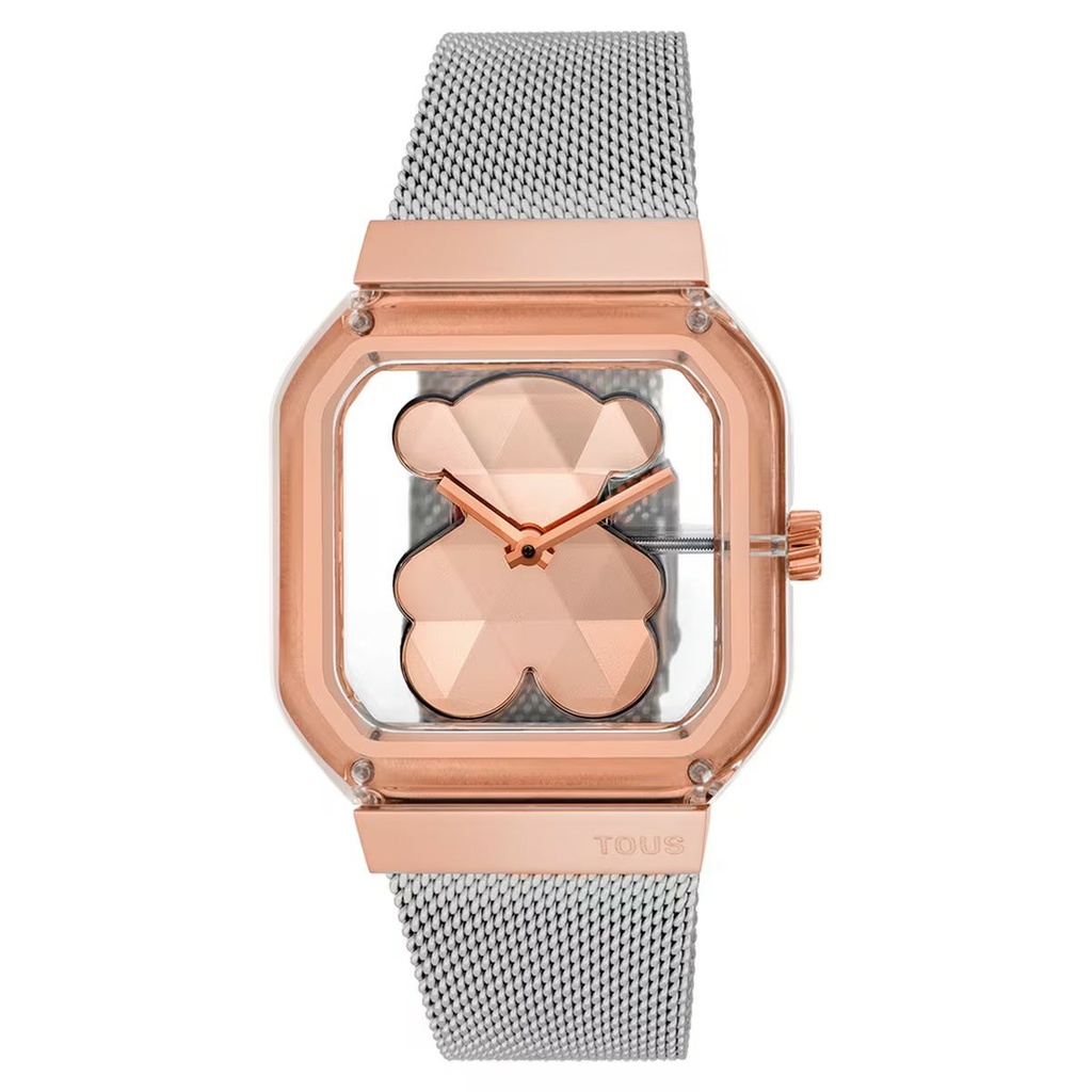Reloj Tous Mujer D-Bear Party Analógico Brazalete Acero Caja Rosada 3000143600