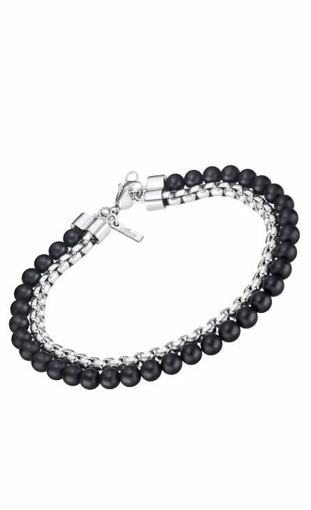 Pulsera Lotus Style Men In Black Acero Inox y Negro LS2294-2/1