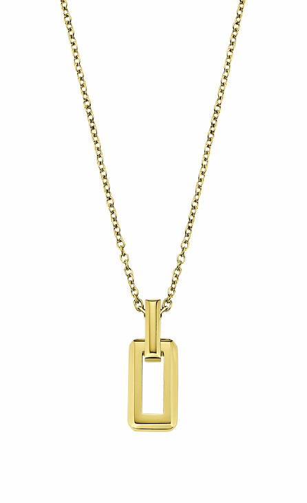 Collar Lotus Style Urban Woman Geométrico Acero Dorado LS2424-1/2