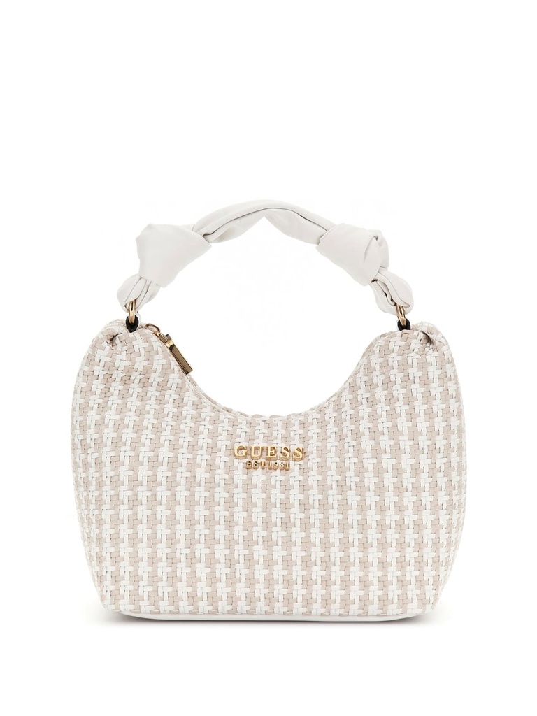 Bolso Guess Mini Mirema Hobo Trenzado Blanco Multi HWWG9631010-WML