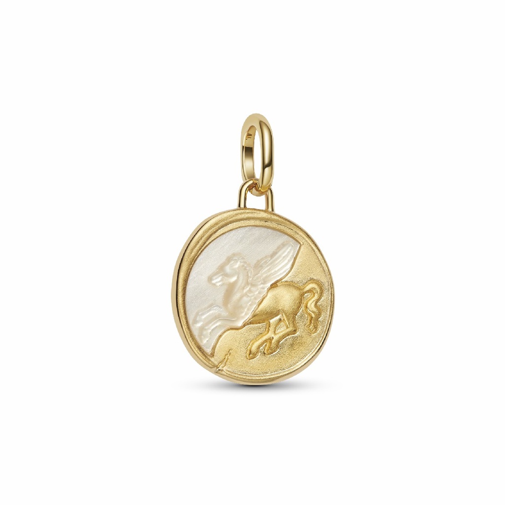 Charm Pandora Talismán Pegaso Nácar en Metal Dorado 764090C01