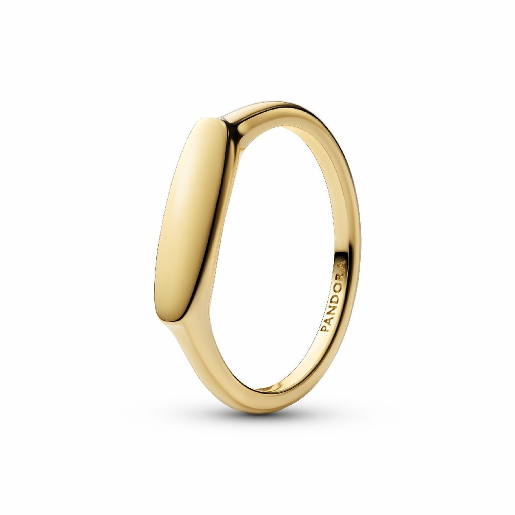 Anillo Pandora Grabable Barra Recubrimiento en oro de 14k 163986C00