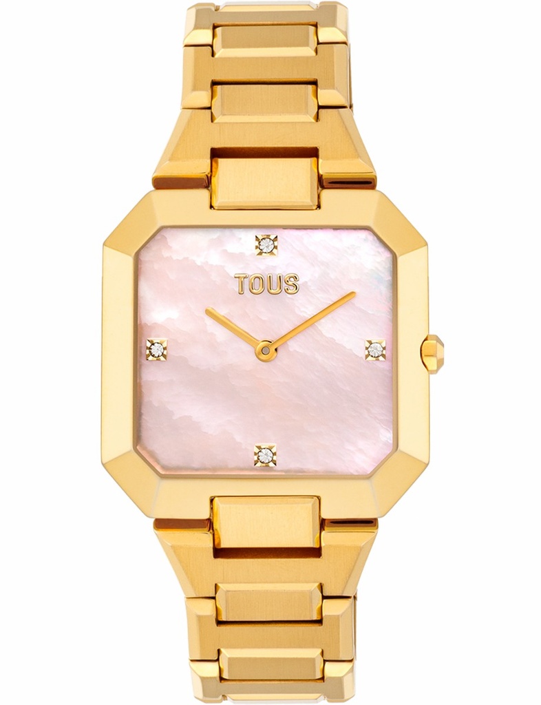 Reloj Tous Analógico Brazalete Acero Dorado y Esfera Nácar Rosa Karat 3000144900