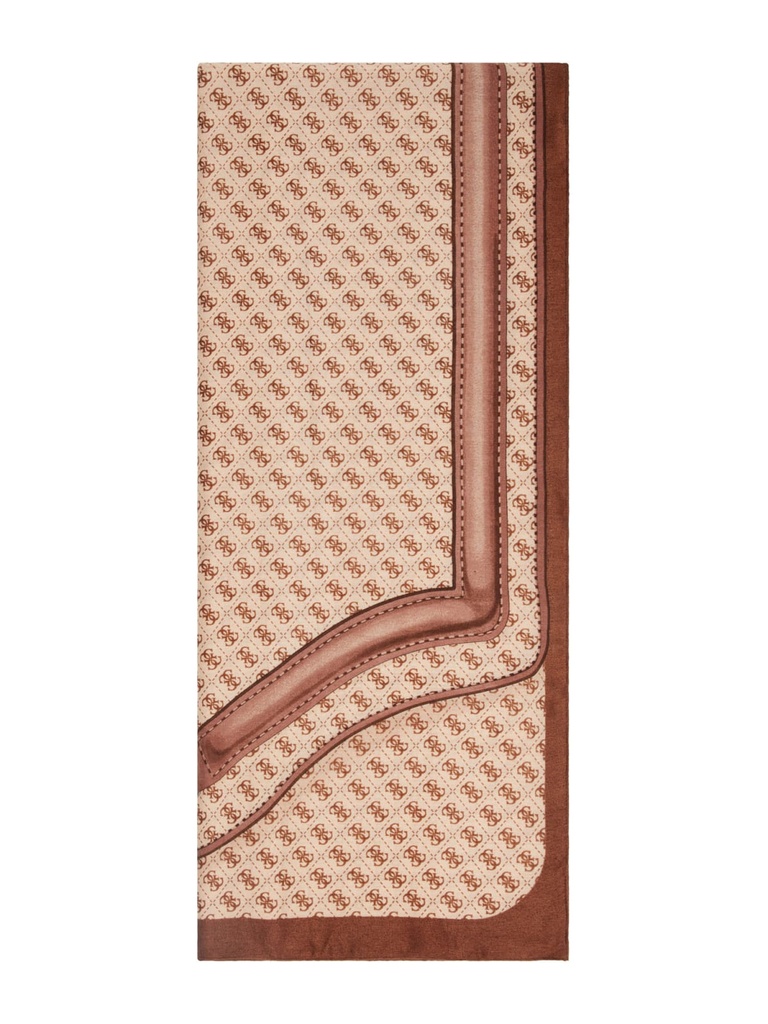 Pañuelo Guess Marrón Líneas y Logo