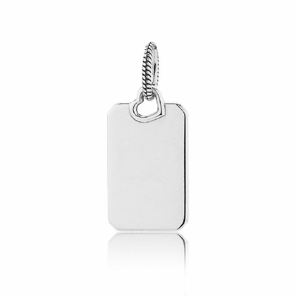Colgante Pandora Etiqueta Rectangular Plateada para Grabar 398611C00