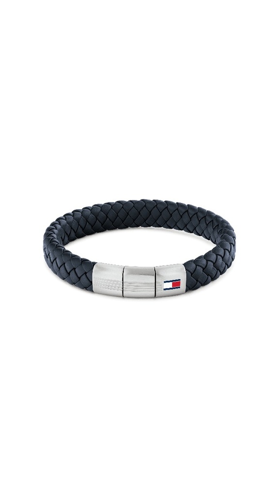 Pulsera Tommy Hilfiger Piel Trenzada Azul y Acero Inox Hombre 2790660