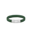 Pulsera Lacoste Rokel Piel Trenzada Verde y Acero Inoxidable Hombre 2040284
