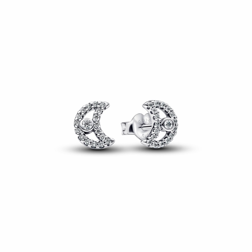 Pendientes Pandora Botón Media Luna Brillante 294257C01