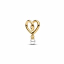 Charm Pandora Colgante Corazón Envuelto Dorado y Perla 764138C01