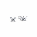 Pendientes Pandora Botón Mariposa Blanca 294263C01
