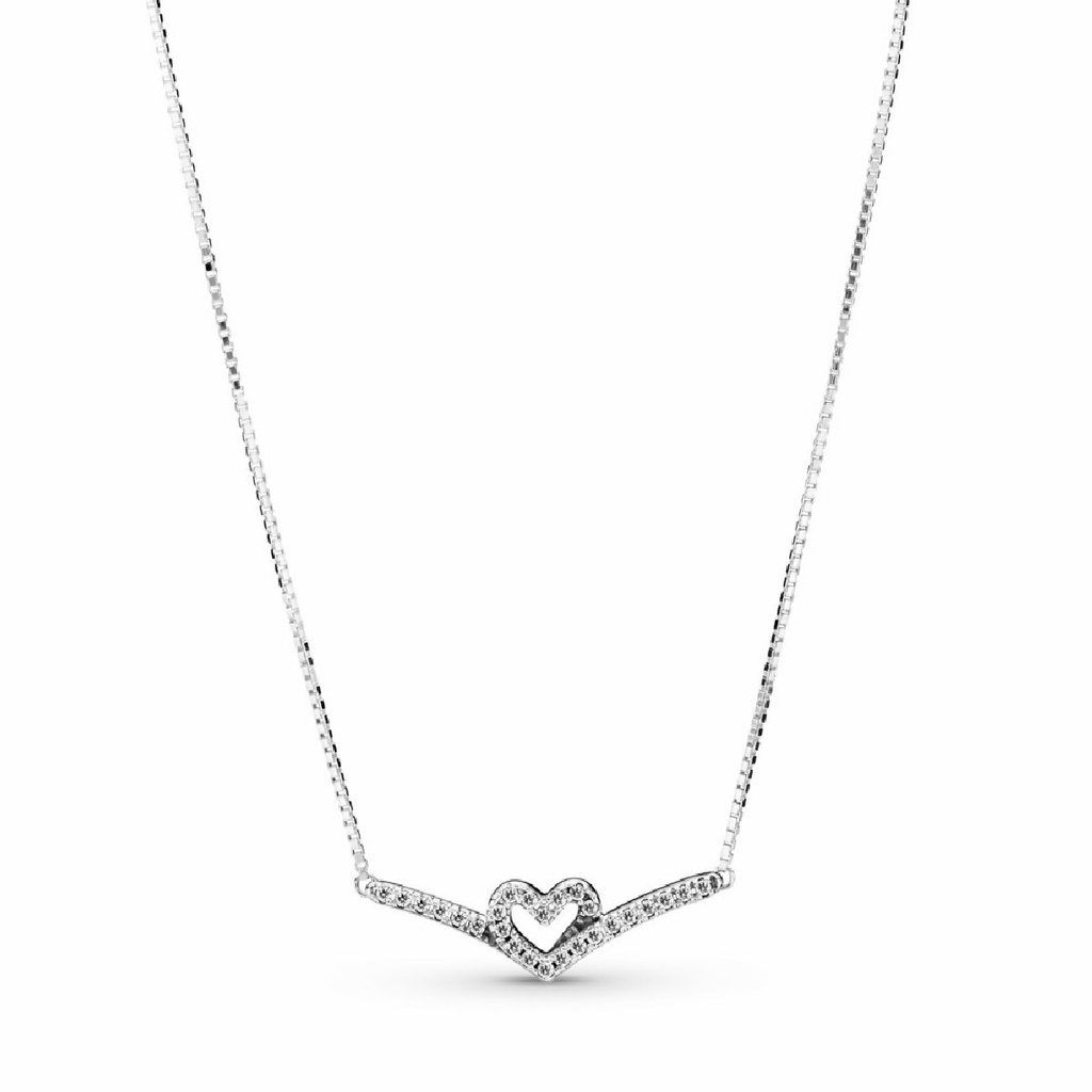 Collar Pandora Corazón Espumoso Brillante