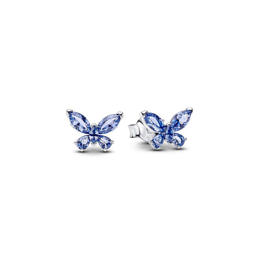 Pendientes Pandora Botón Mariposa Azul 294230C01