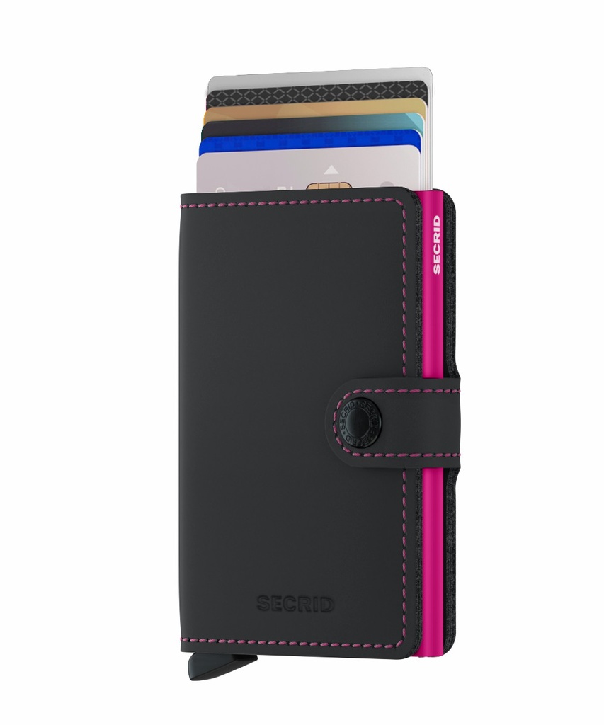 Cartera Secrid Miniwallet Matte MM-Black & Fuchsia