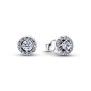 Pendientes Pandora Botón Halo Redondo Pavé  293019C01