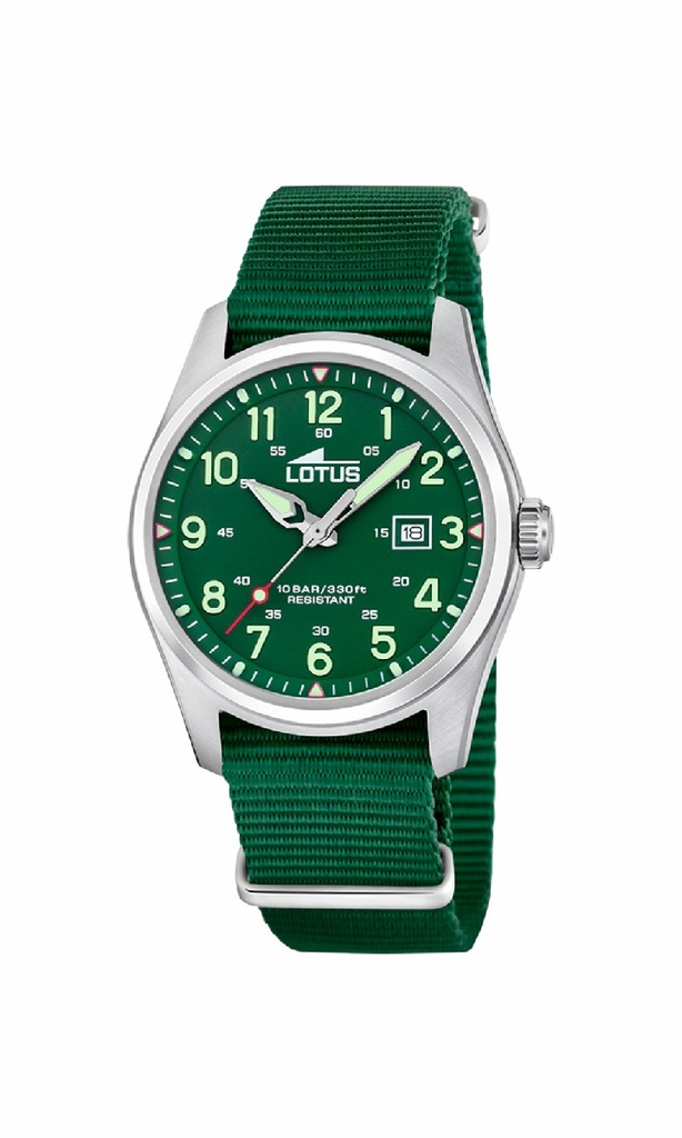 Reloj Lotus Minimalist For Him Verde Correa Nylon 19055/3