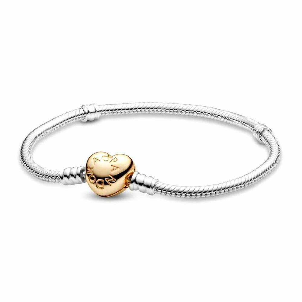 Pulsera Pandora cadena de serpiente con cierre de corazón 568707C00-18