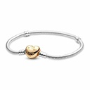 Pulsera Pandora cadena de serpiente con cierre de corazón 568707C00-18