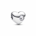  Charm Pandora Grabable Corazón Gema Transparente 794161C04