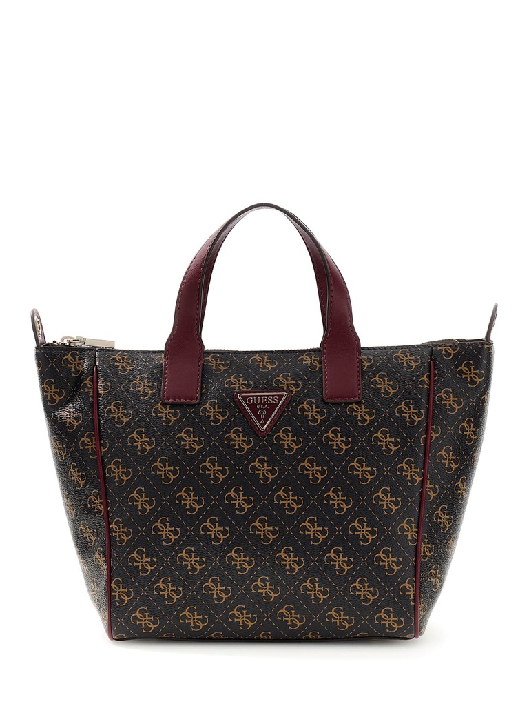 Bolso Guess Follie Small Tote Marrón/Negro/Burdeos TWLQ9676019-BNL