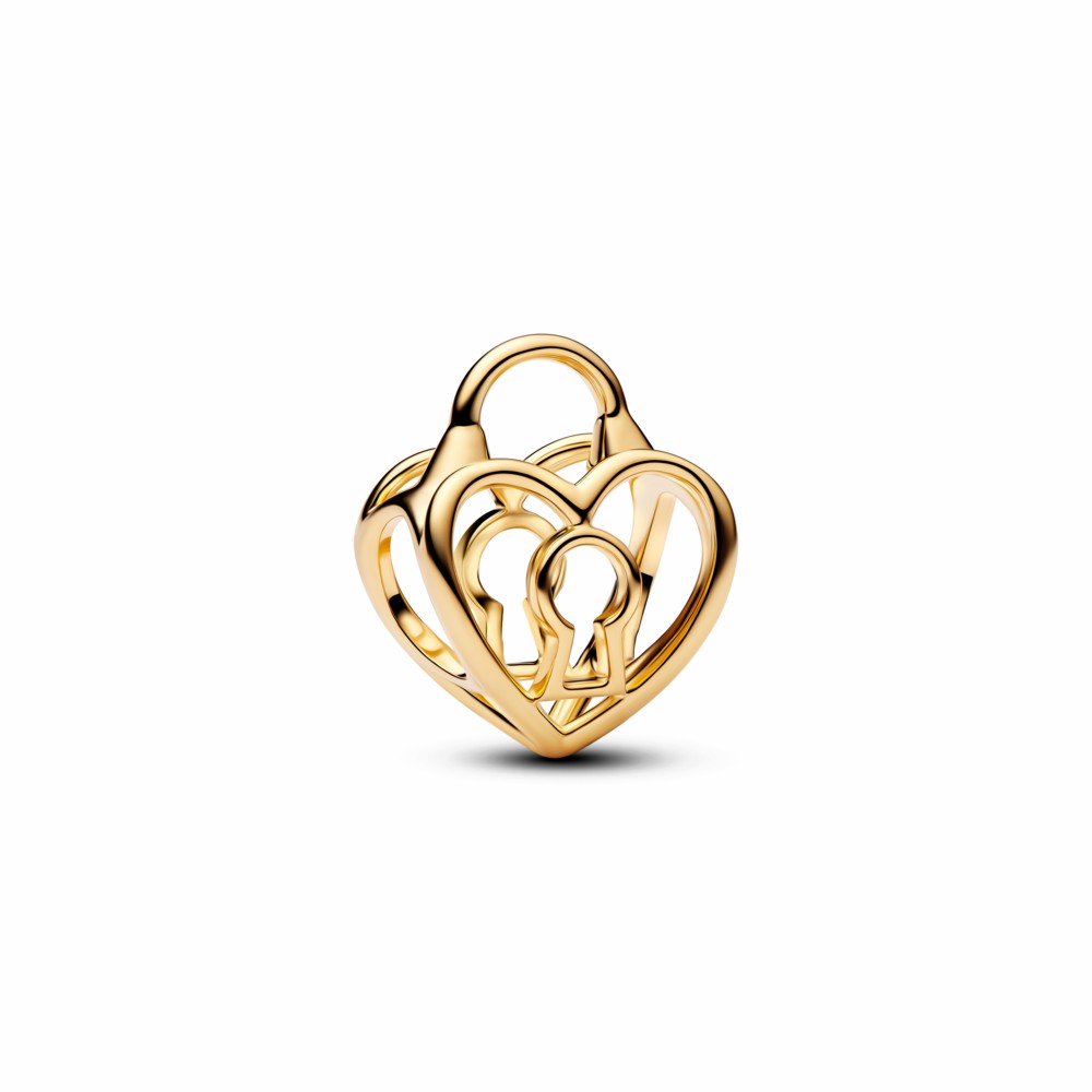 Charm Pandora Candado Corazón en Filigrana Dorado 764358C00