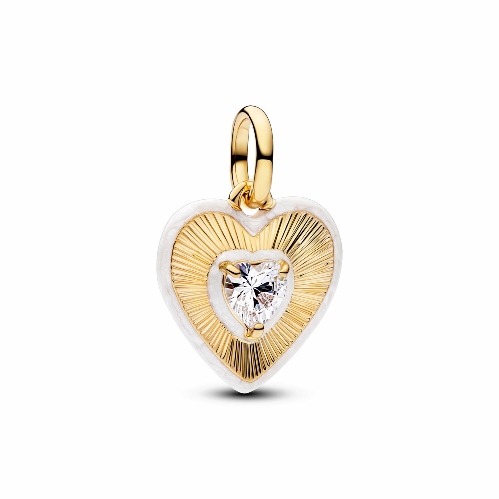  Charm Pandora Medallón Corazón Radiante Blanco 764409C01