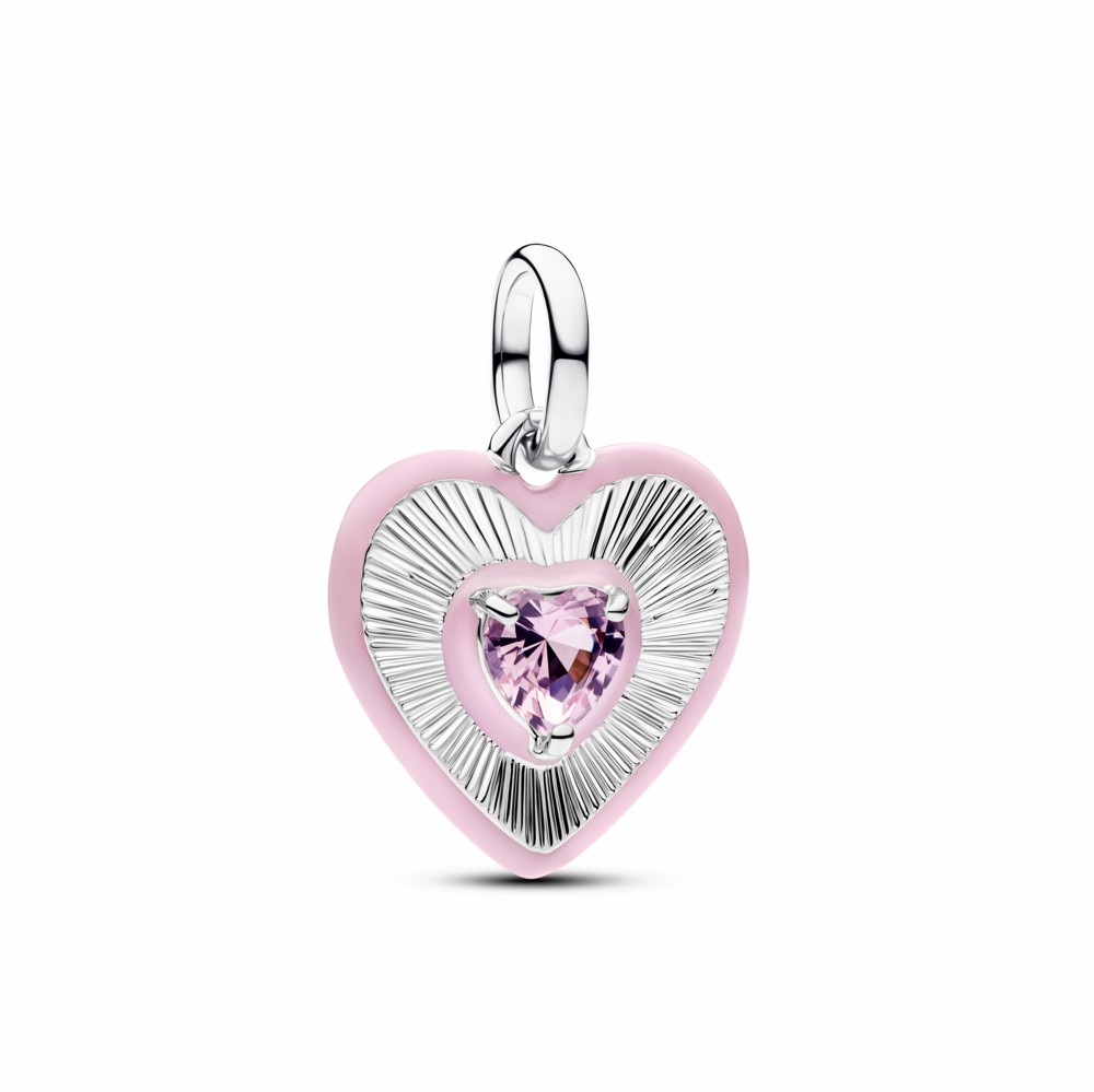 Charm Medallón Corazón Radiante Rosa 794409C01
